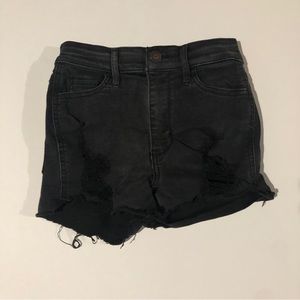 Hollister Distressed Black Ultra High Rise Shorts